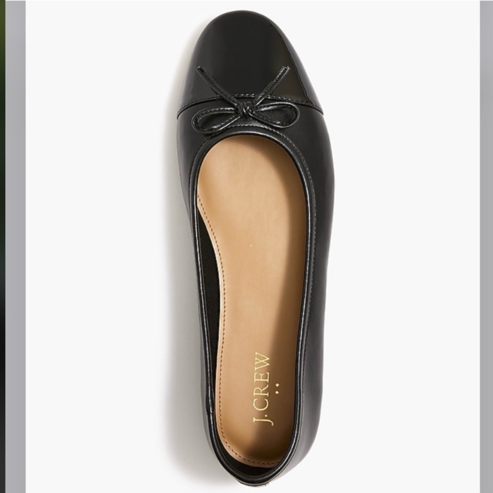 J. Crew Cap Toe Ballet Flats Black Sz 9 M Brand New with Tag Chic & Comfortable